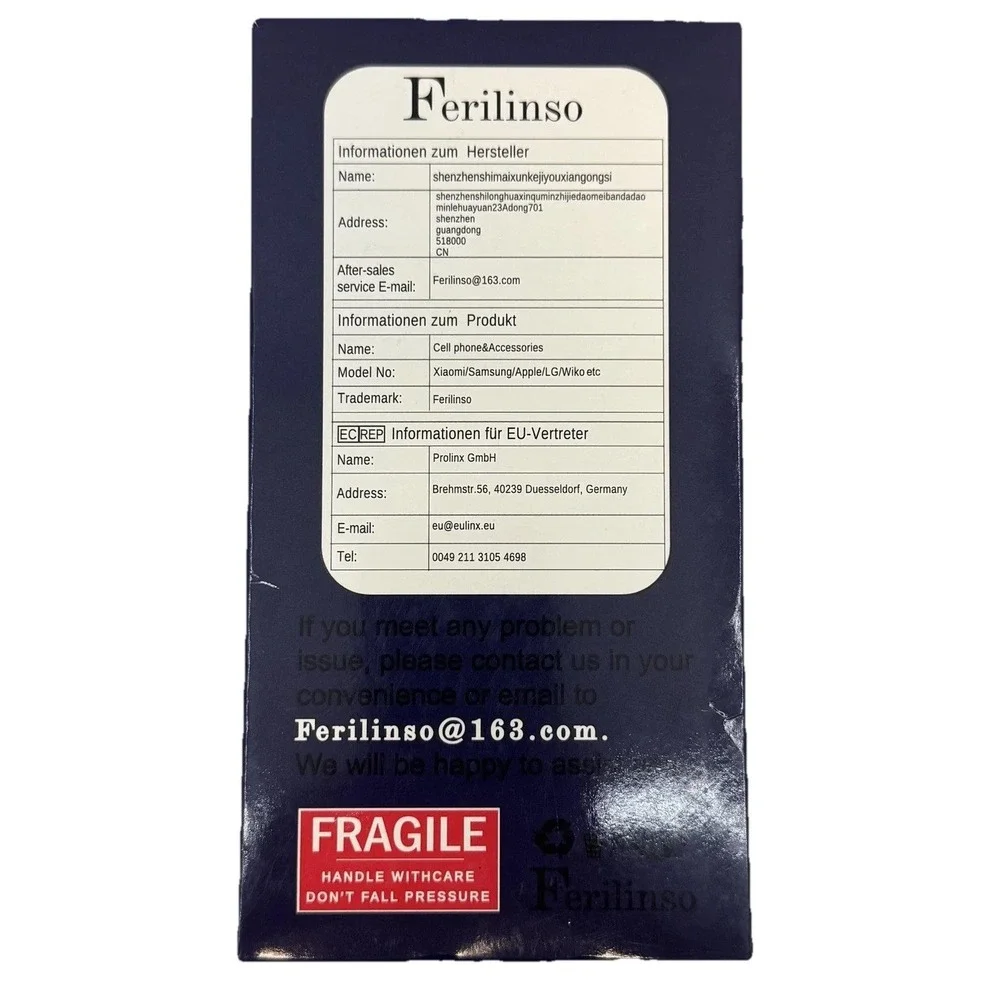 Ferilinso IPhone 15 Pro 6.1 Tempered Glass Screen Protector 3 Pack Camera Lens